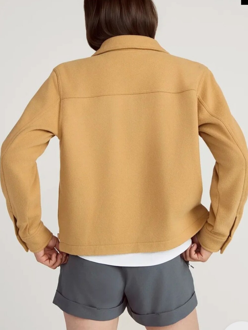 Mondetta On The Go Jacket Cropped Camel Tan Button-Up Casual Womens Size Small - Picture 16 of 16
